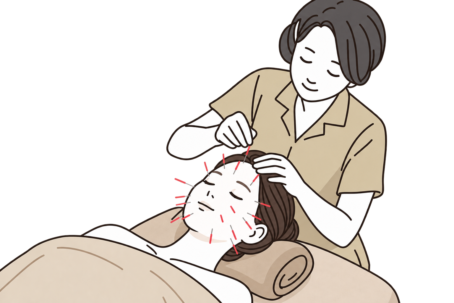 施術室で微笑む女性鍼灸師
